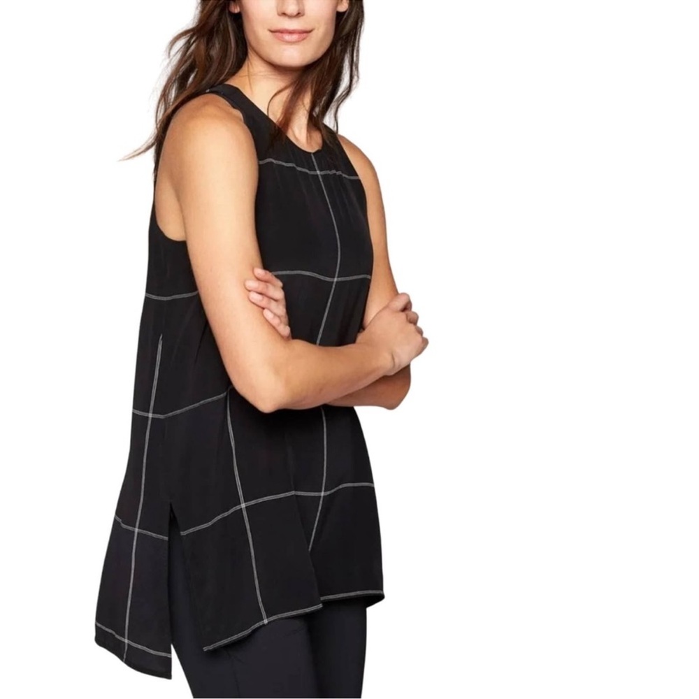 Athleta Black Windowpane Sleeveless Tunic
